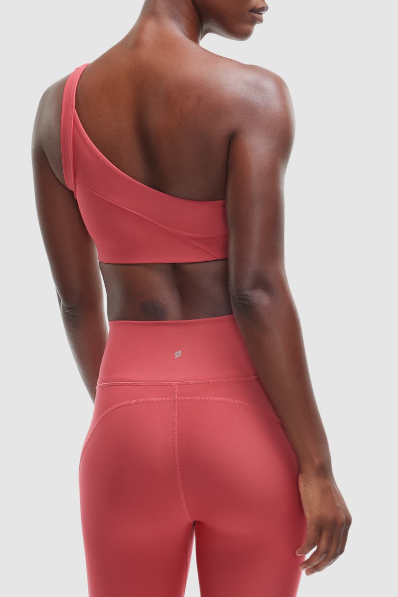 Endurance Light One Shoulder Bra, Alternate, color, Brick Red