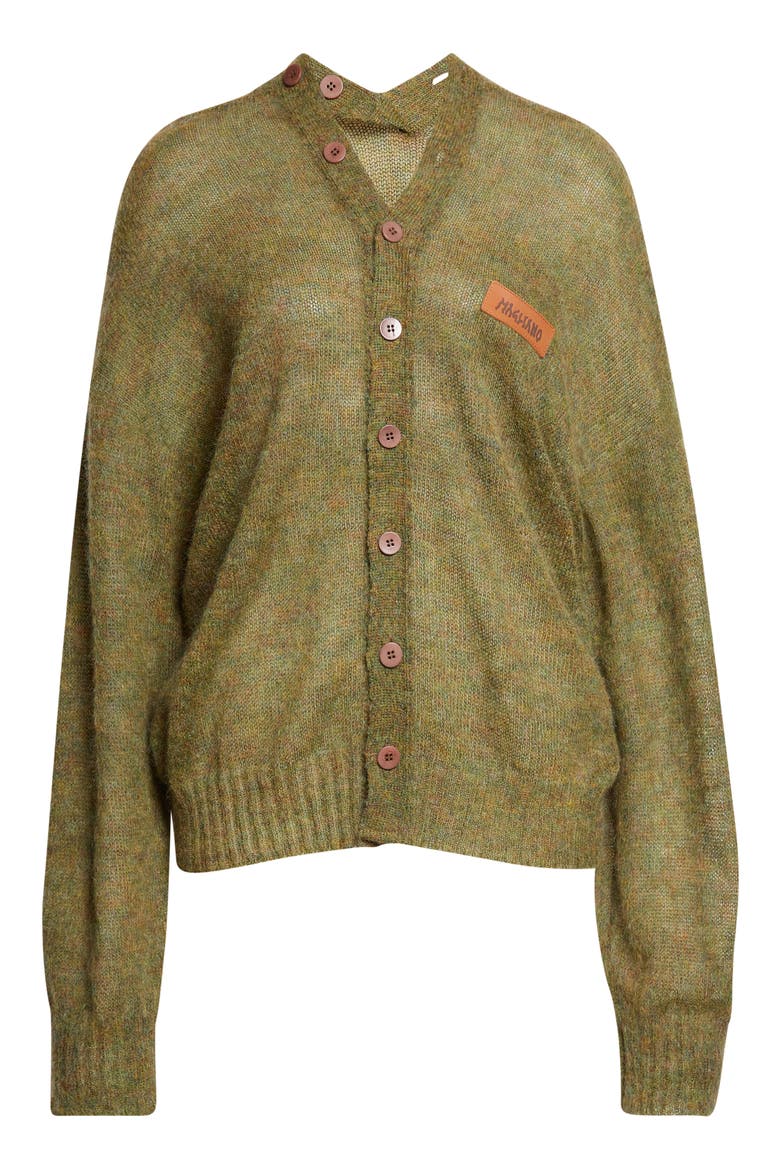 Mélange Mohair & Wool Cardigan, Alternate, color, GREEN