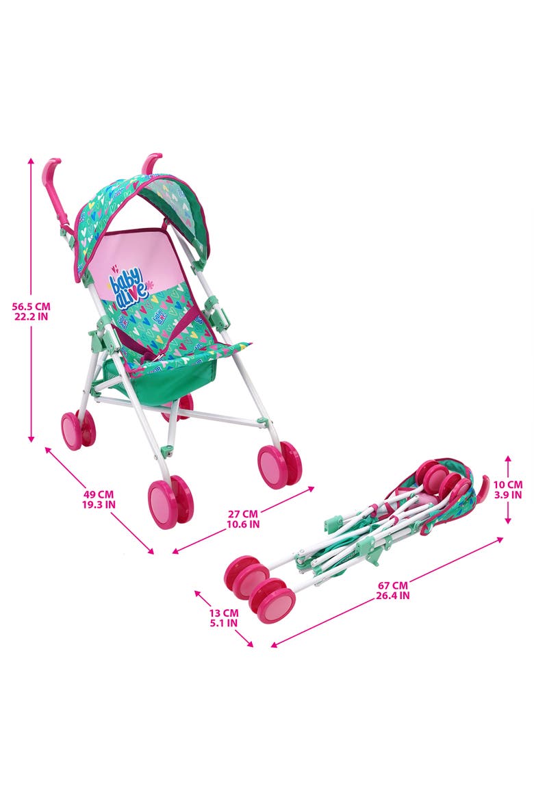 Doll Stroller Green, Alternate, color, Multicolored