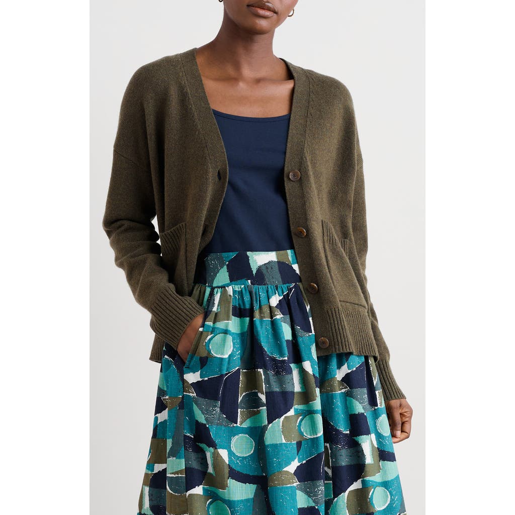Seasalt Cornwall Senara Merino Wool Blend Cardigan In Green