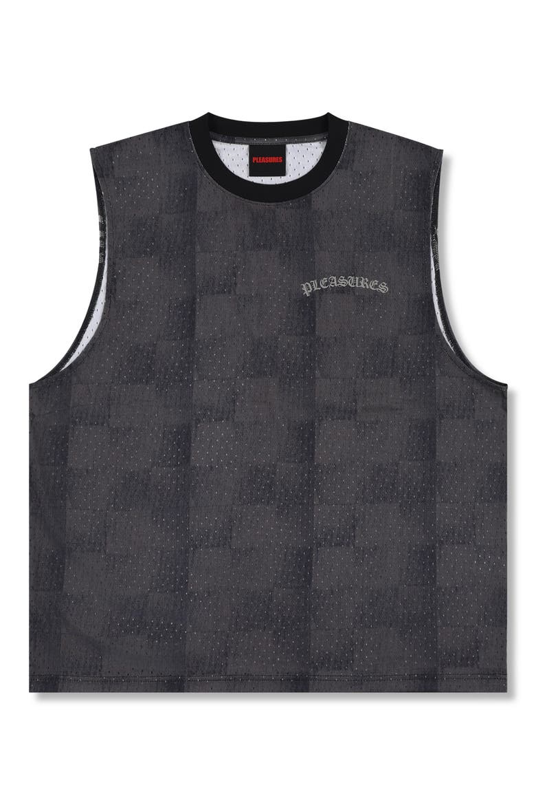 Neural Perforated Sleeveless Jersey Tank, Main, color, BLACK