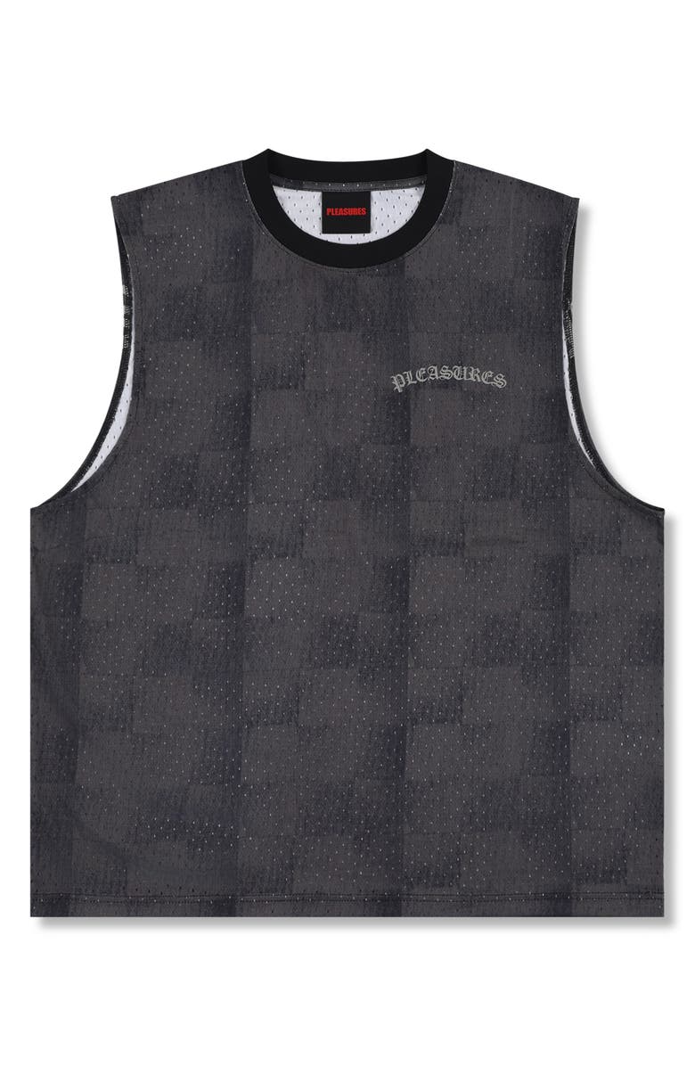 PLEASURES Neural Perforated Sleeveless Jersey Tank, Main, color, Black