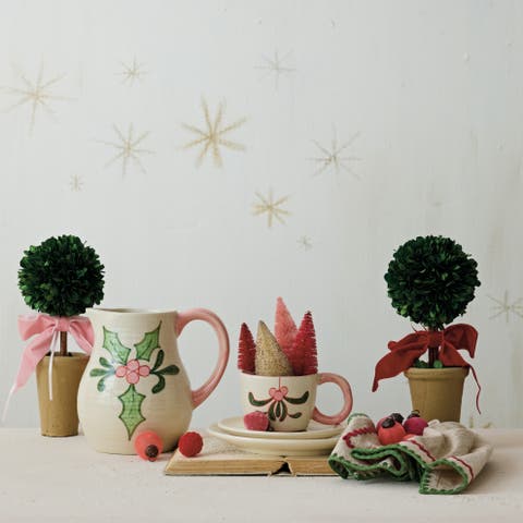 Boxwood Topiary in Pot with Velvet Bow