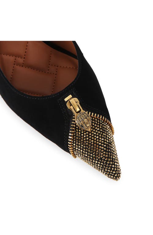 Kurt Geiger 95mm Zip Court Crystal Embellished Pumps In Black