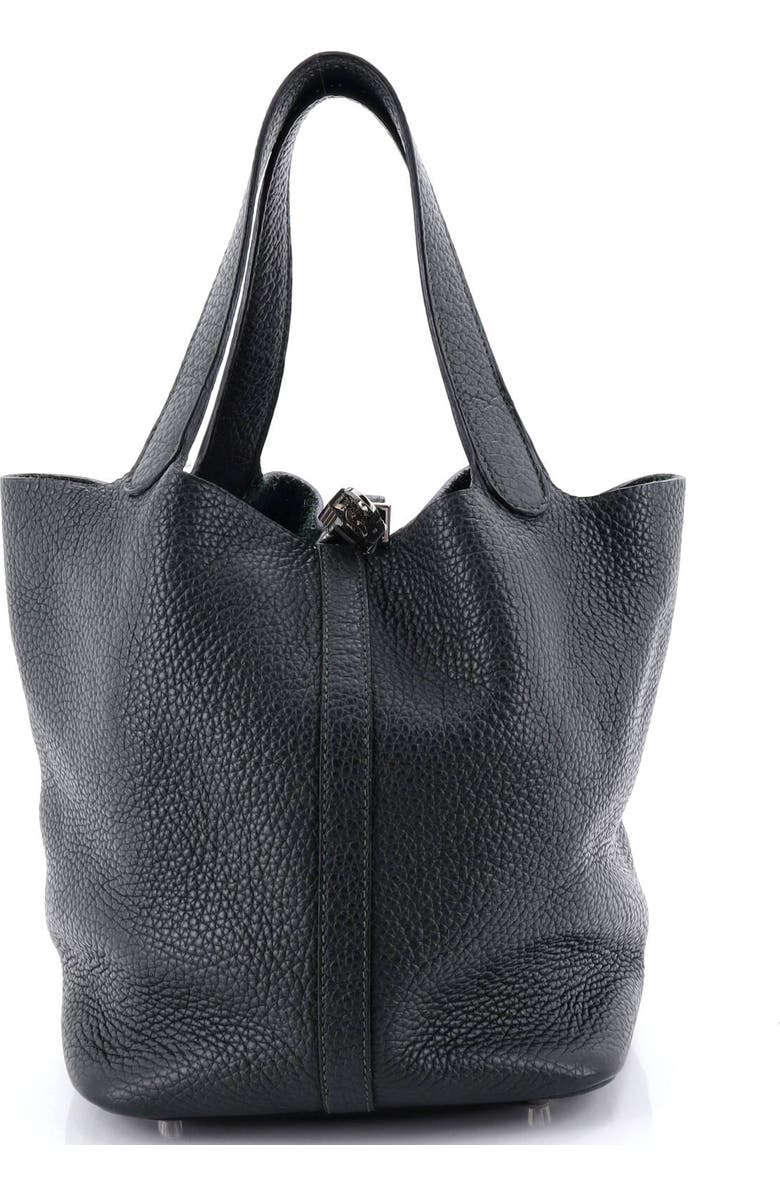 Pre-Owned Hermes Picotin Lock Bag Clemence MM, Main, color, Vert Fonce