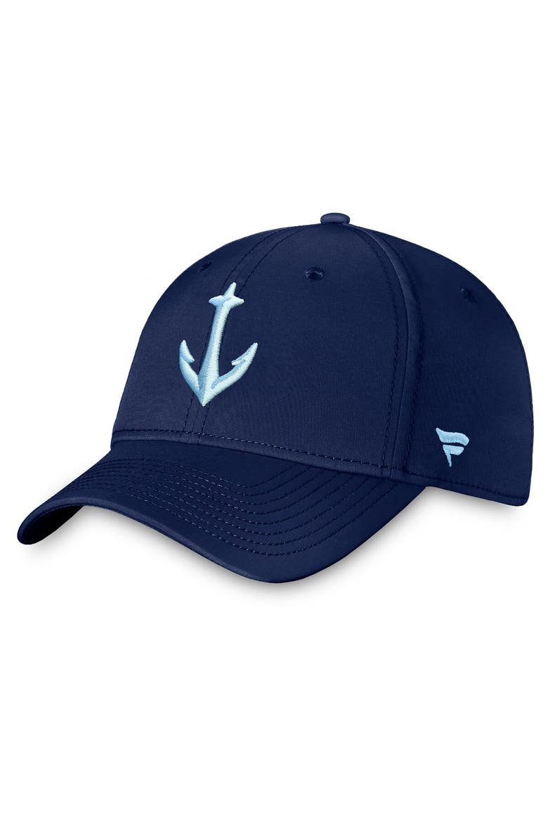 Men's Fanatics Deep Sea Blue Seattle Kraken Secondary Logo Flex Hat, Main, color, Navy