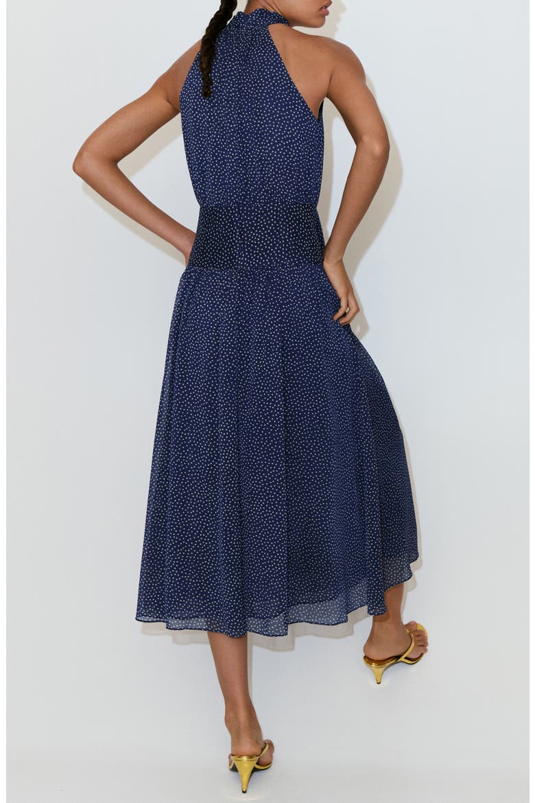 Polka Dot Halter Midi Dress, Alternate, color, BLUE