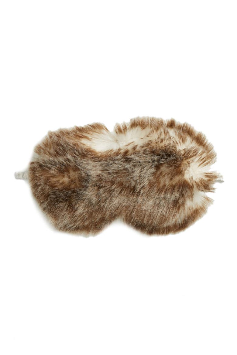 Nordstrom Faux Fur Eye Mask, Main, color, IVORY TIPPED