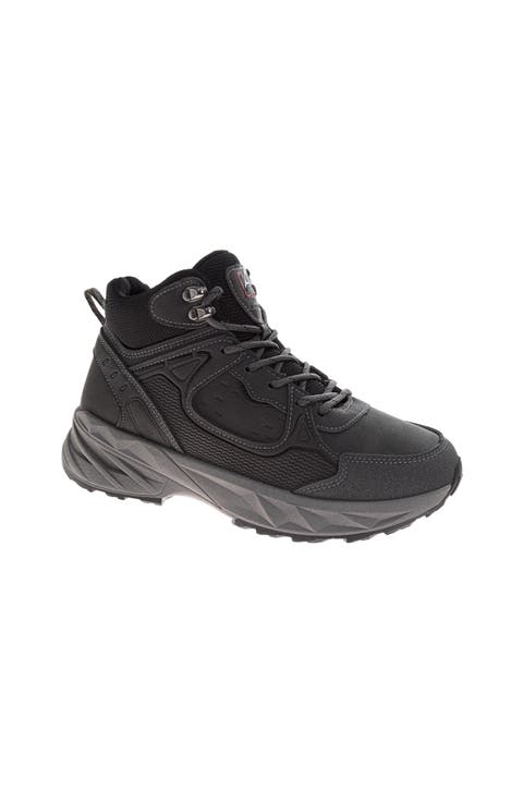 Men's Work Hiking Boots, Mid-Top Lace-Up Outdoor Trail Boots with High-Traction Sole