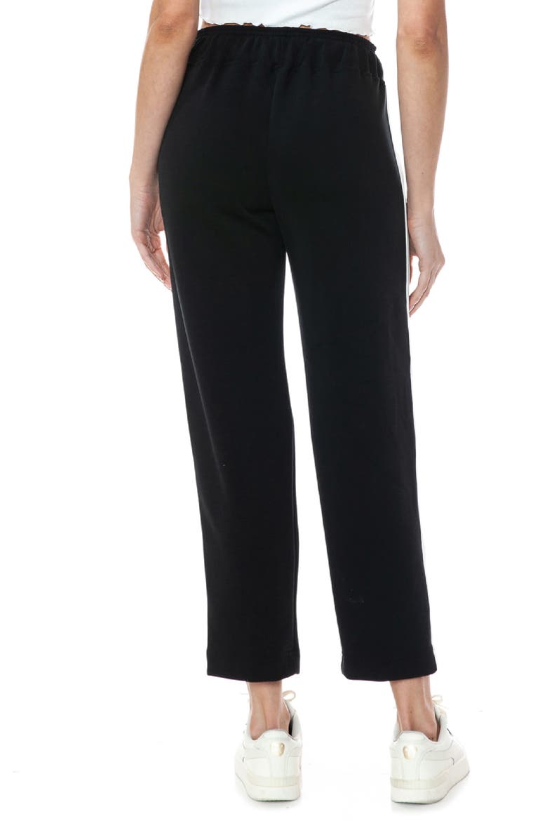 Modal Scuba Knit Stripe Joggers, Alternate, color, BLACK