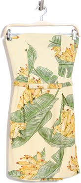 DRESS TO Paradise Print Strapless Minidress