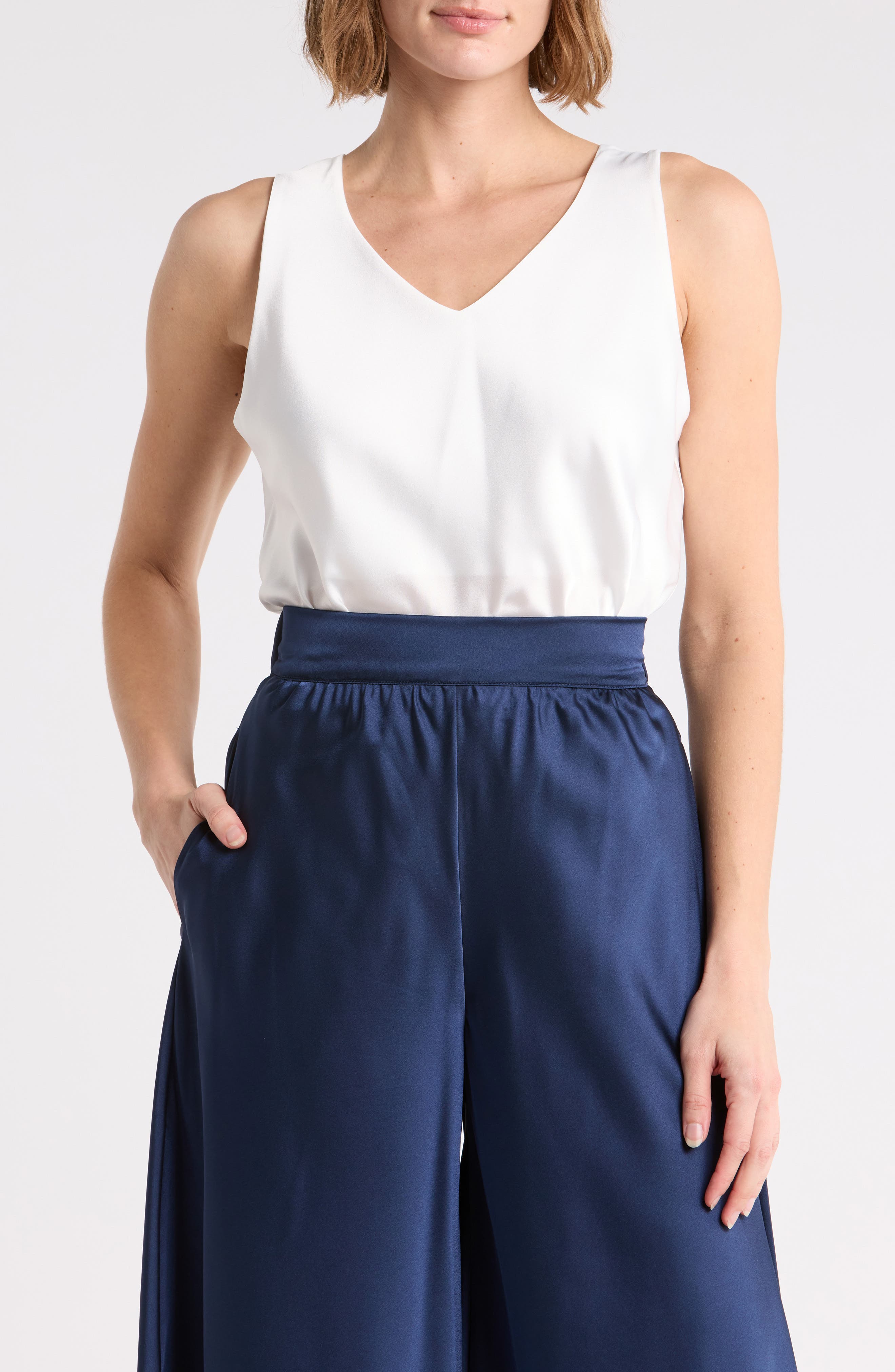 V-Neck Satin Top