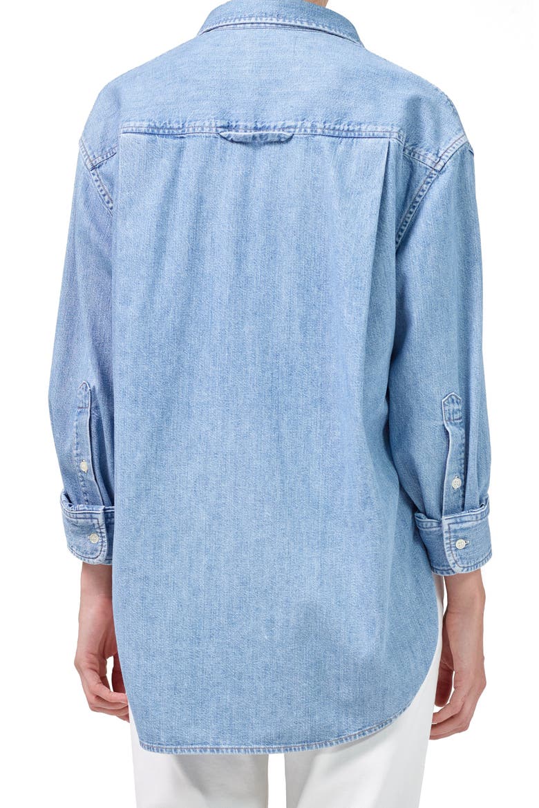Kayla High-Low Cotton Denim Shirt, Alternate, color, HIDDEN HILLS