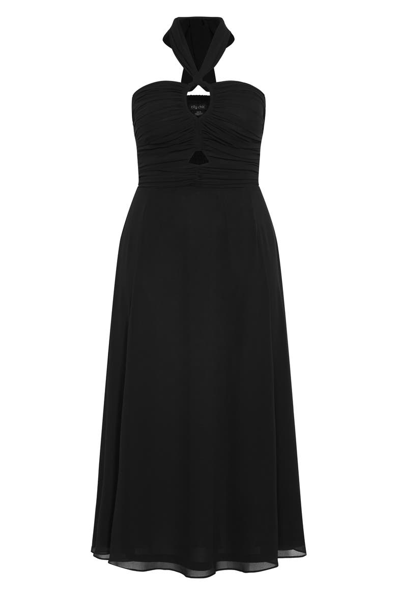 Everlee Halter Dress, Alternate, color, BLACK