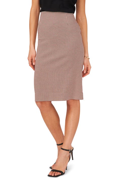 Check Pencil Skirt