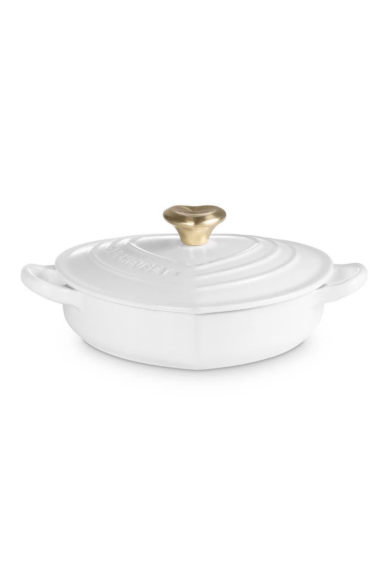Signature Cast Iron Heart Cocotte, Alternate, color, WHITE