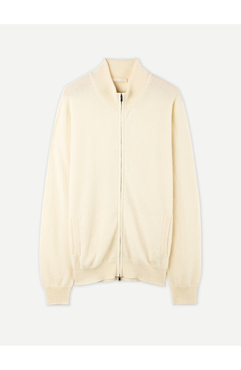 GOBI Mongolian Cashmere Essential Full-Zip Cashmere Cardigan, Main, color, Off White