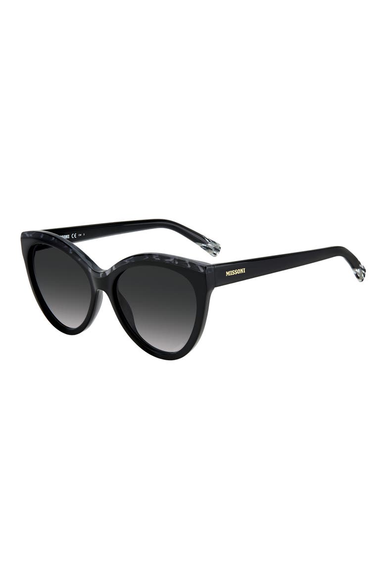 57mm Gradient Cat Eye Sunglasses, Alternate, color, GREY BLACK HORN/ GREY SHADED