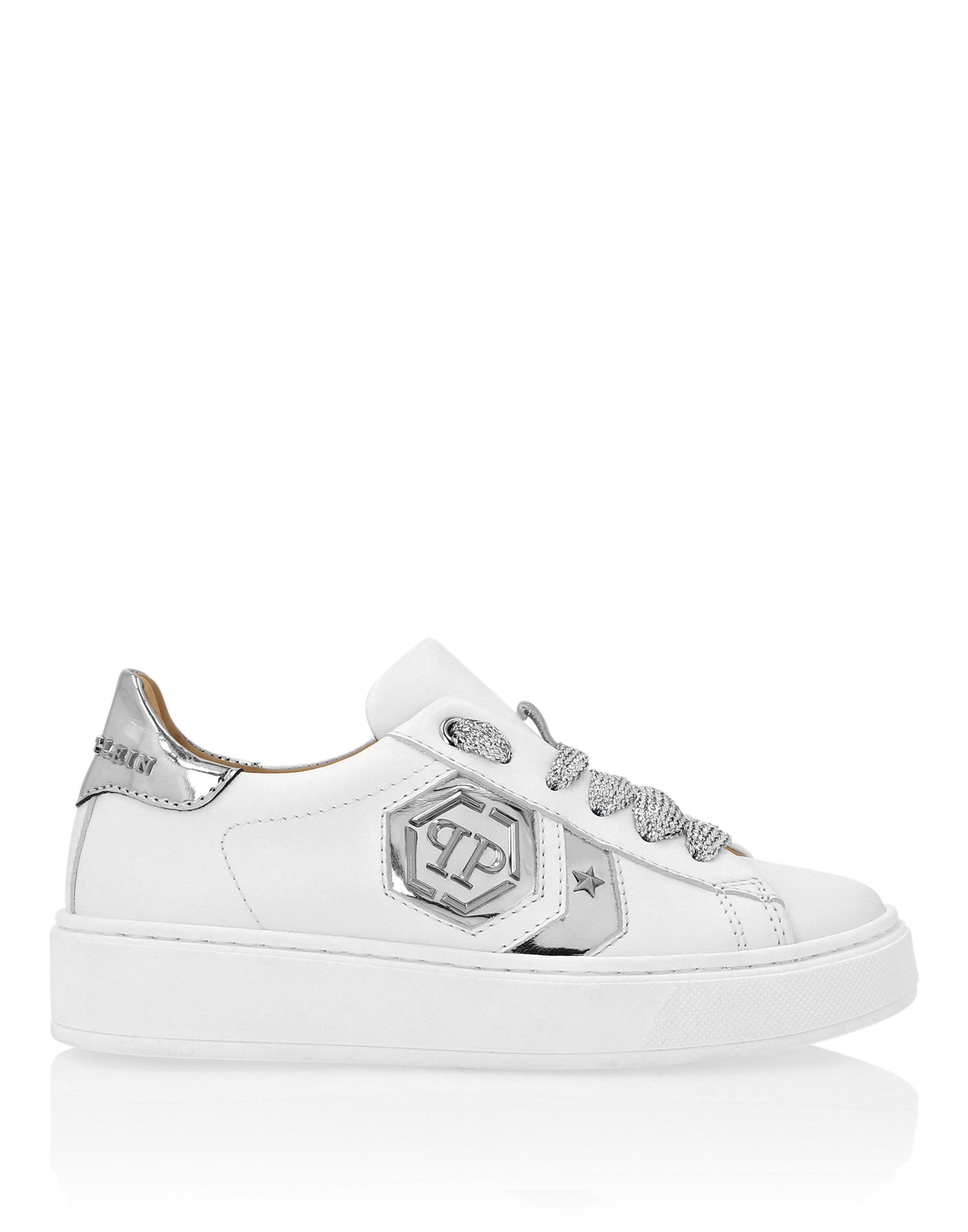 Lo-Top Sneakers Hexagon Girl, Alternate, color, white/silver