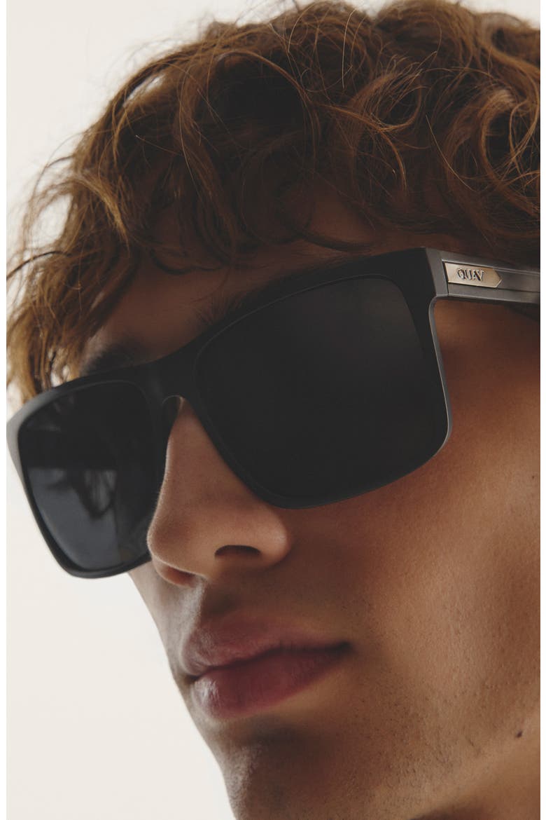 Thrill Ride 63mm Polarized Square Sunglasses, Alternate, color, BLACK/ BLACK POLARIZED
