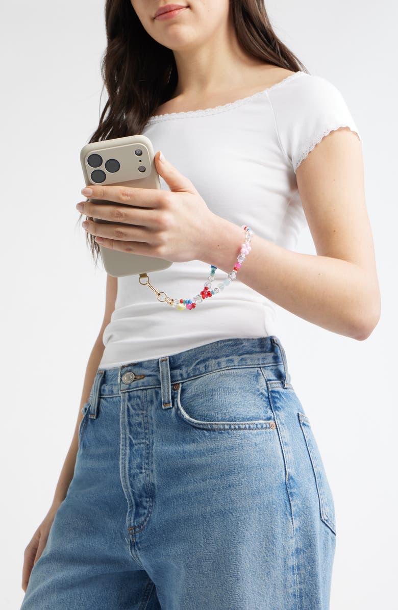 Chelsea28 Beaded Phone Wrist Strap, Alternate, color, Red Multi- Gold