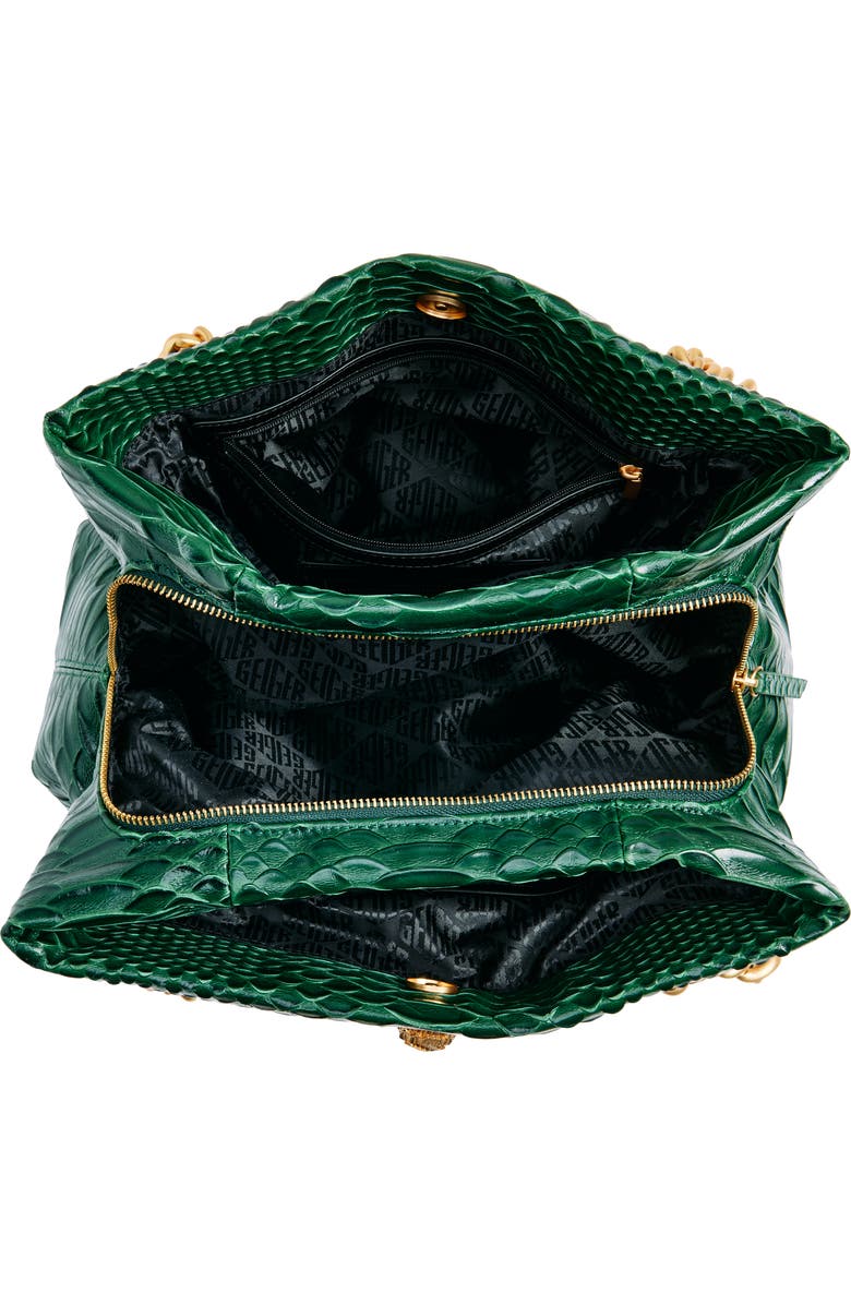 Kurt Geiger London Kensington Croc Embossed Leather Tote, Alternate, color, Dark Green