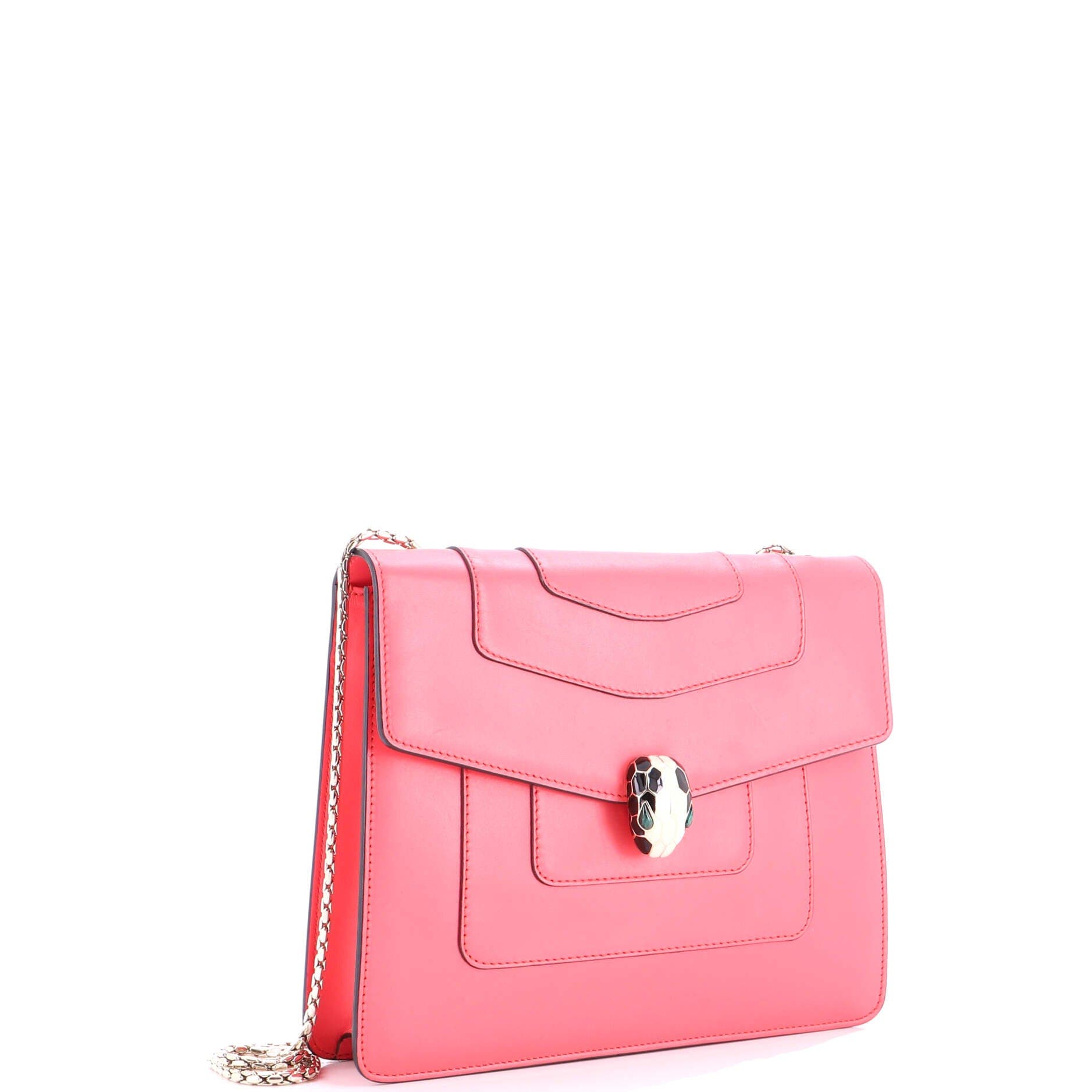Serpenti Forever Square Shoulder Bag Leather Medium, Alternate, color, Pink