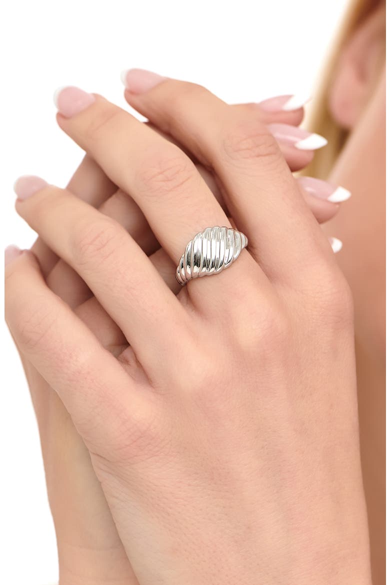 Tapered Rope Band Ring, Alternate, color, SILVER