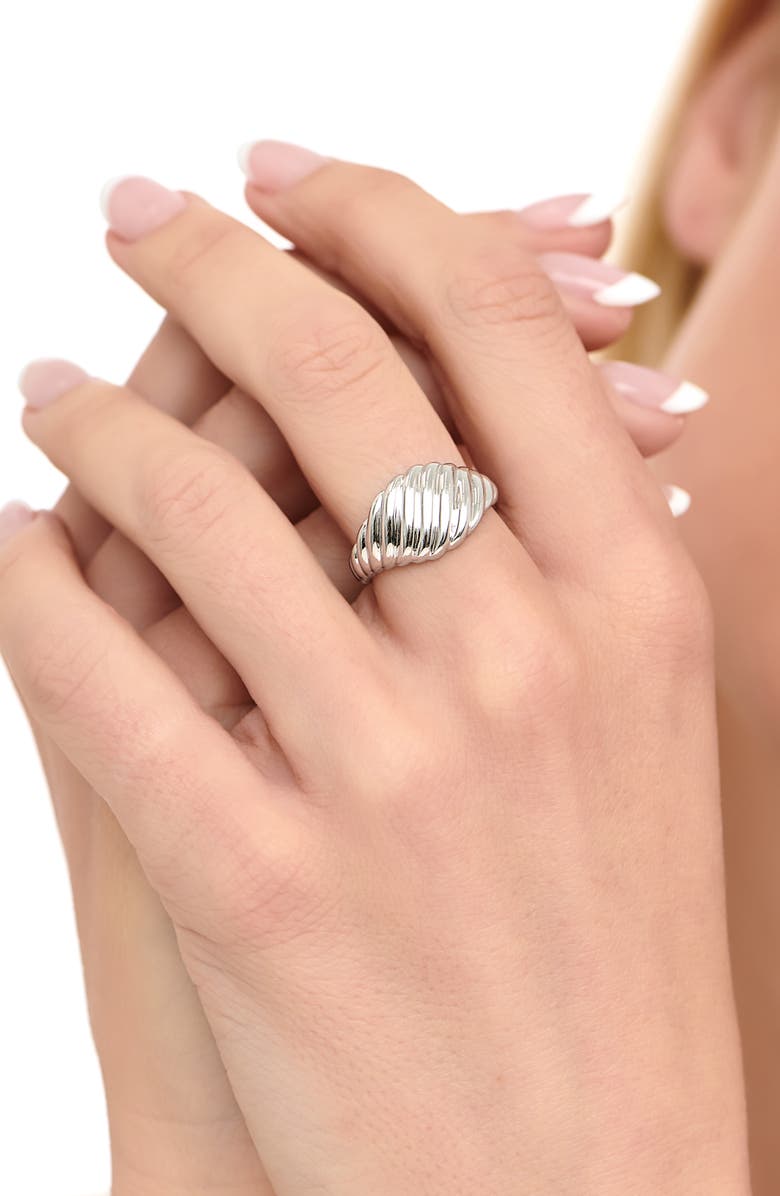 DEVATA Tapered Rope Band Ring, Alternate, color, Silver