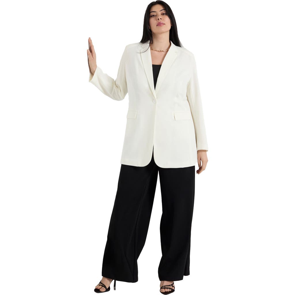 June + Vie Smooth Classic Blazer In Pink