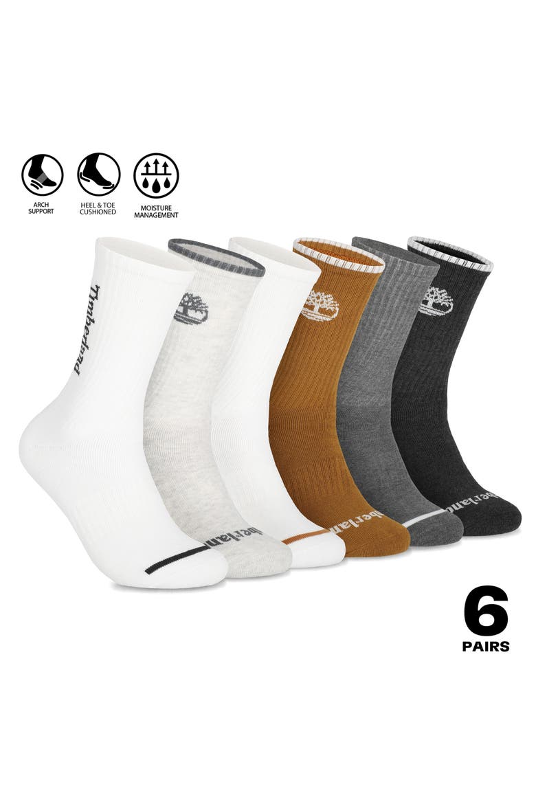 12-Pack Cushion Crew Length Socks, Alternate, color, WHITE MULTI