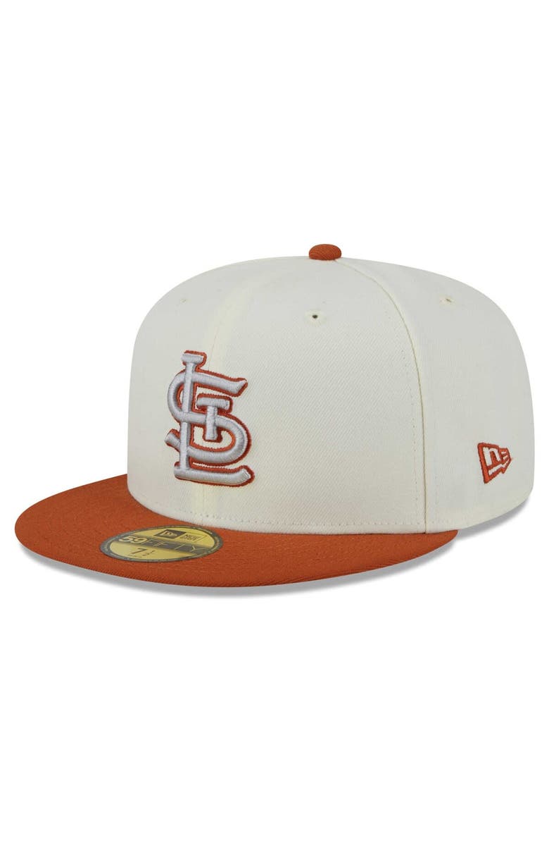New Era Men's New Era Cream/Orange St. Louis Cardinals 59FIFTY Fitted Hat, Alternate, color,