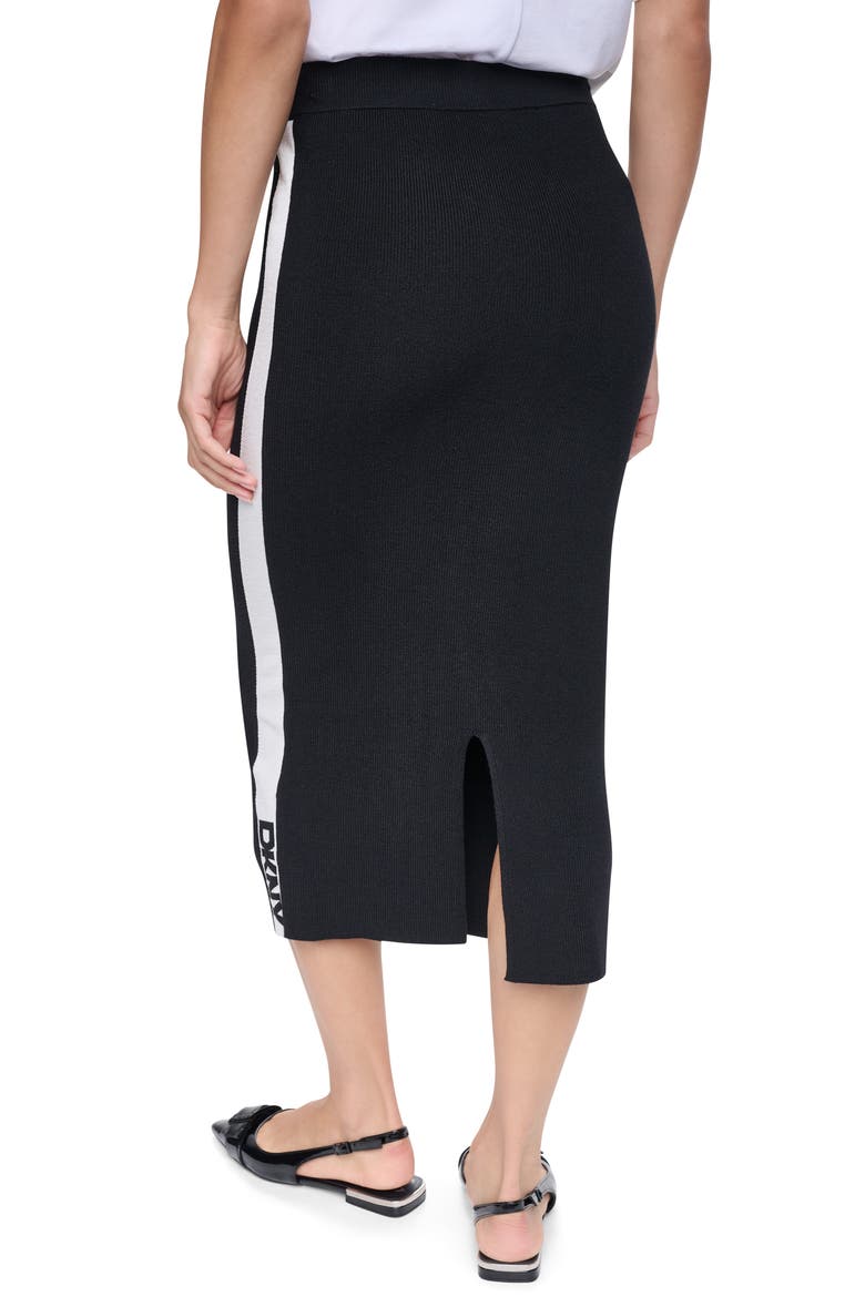 Logo Stripe Knit Skirt, Alternate, color, BLK/ IVY