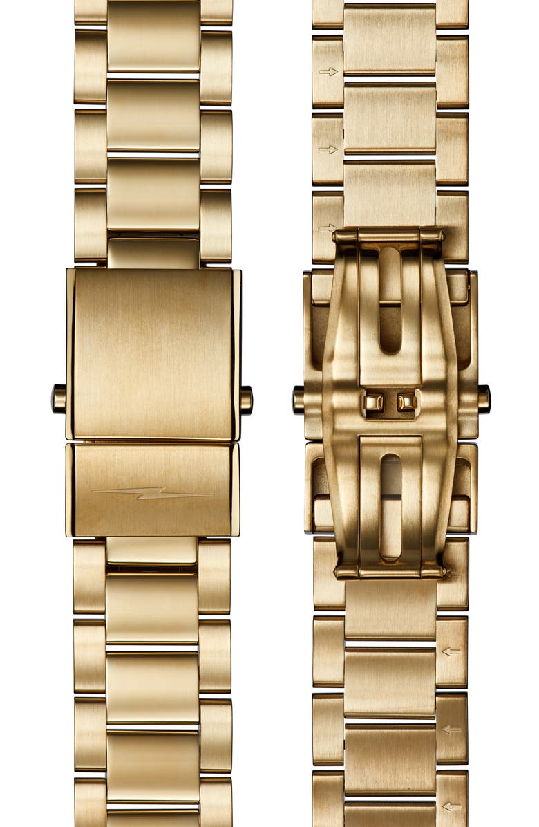 Shinola Canfield Sport Chronograph Bracelet Watch, 40mm, Alternate, color, Gold/White