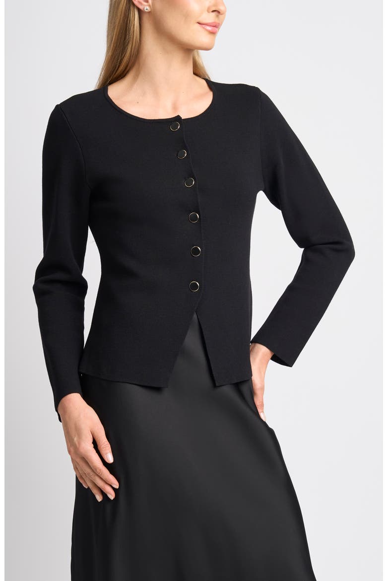Kaallie Peplum Top Twofer Midi Dress, Alternate, color, RICH BLACK
