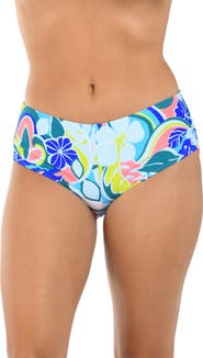 Citrus Hibiscus Hot Pants Swim Bottoms