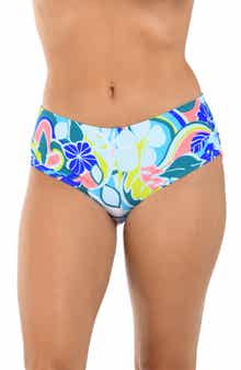 Citrus Hibiscus Hot Pants Swim Bottoms