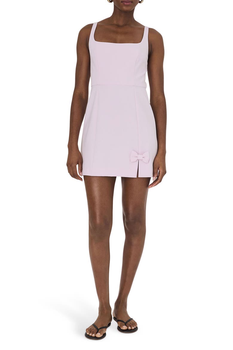Whisper Bow Slit Minidress, Main, color, SWEET PINK