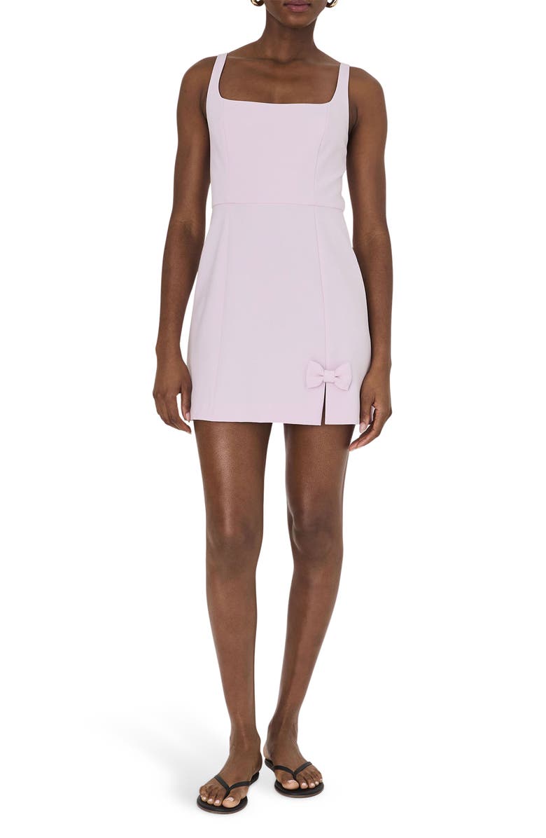 French Connection Whisper Bow Slit Minidress, Main, color, Sweet Pink