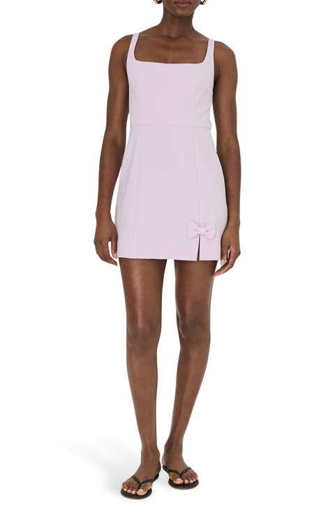 Whisper Bow Slit Minidress