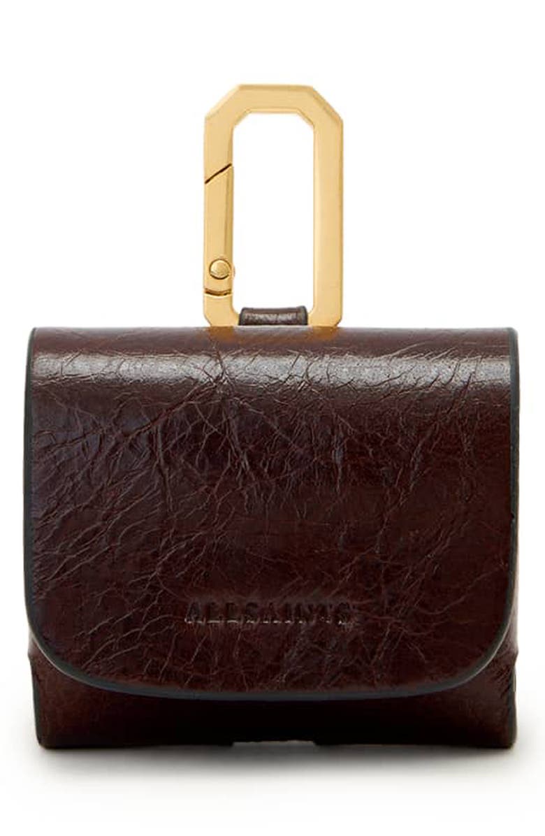 AllSaints Hex AirPod Case, Main, color, Cognac Brown