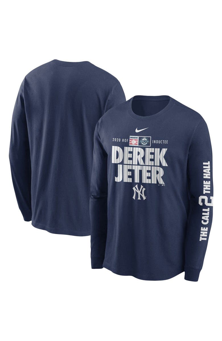 Nike Men's Nike Derek Jeter Navy New York Yankees 2020 MLB Hall of Fame Inductee The Call 2 The Hall Long Sleeve T-Shirt, Main, color, Navy