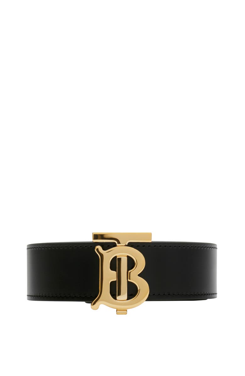 Burberry Reversible Leather TB Belt, Main, color, Black/Tan/Gold