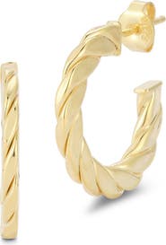 GLAZE JEWELRY 14K Yellow Gold Plated Sterling Silver Twist Hoop Earrings