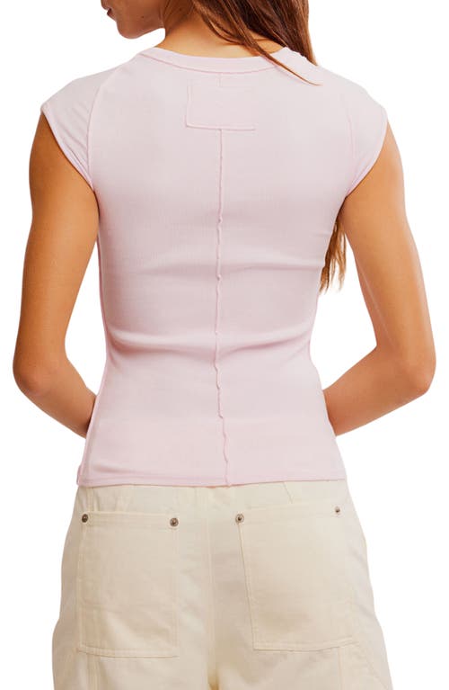 Free People Ever Had Cap Sleeve Cotton T-shirt In Pink A Boo