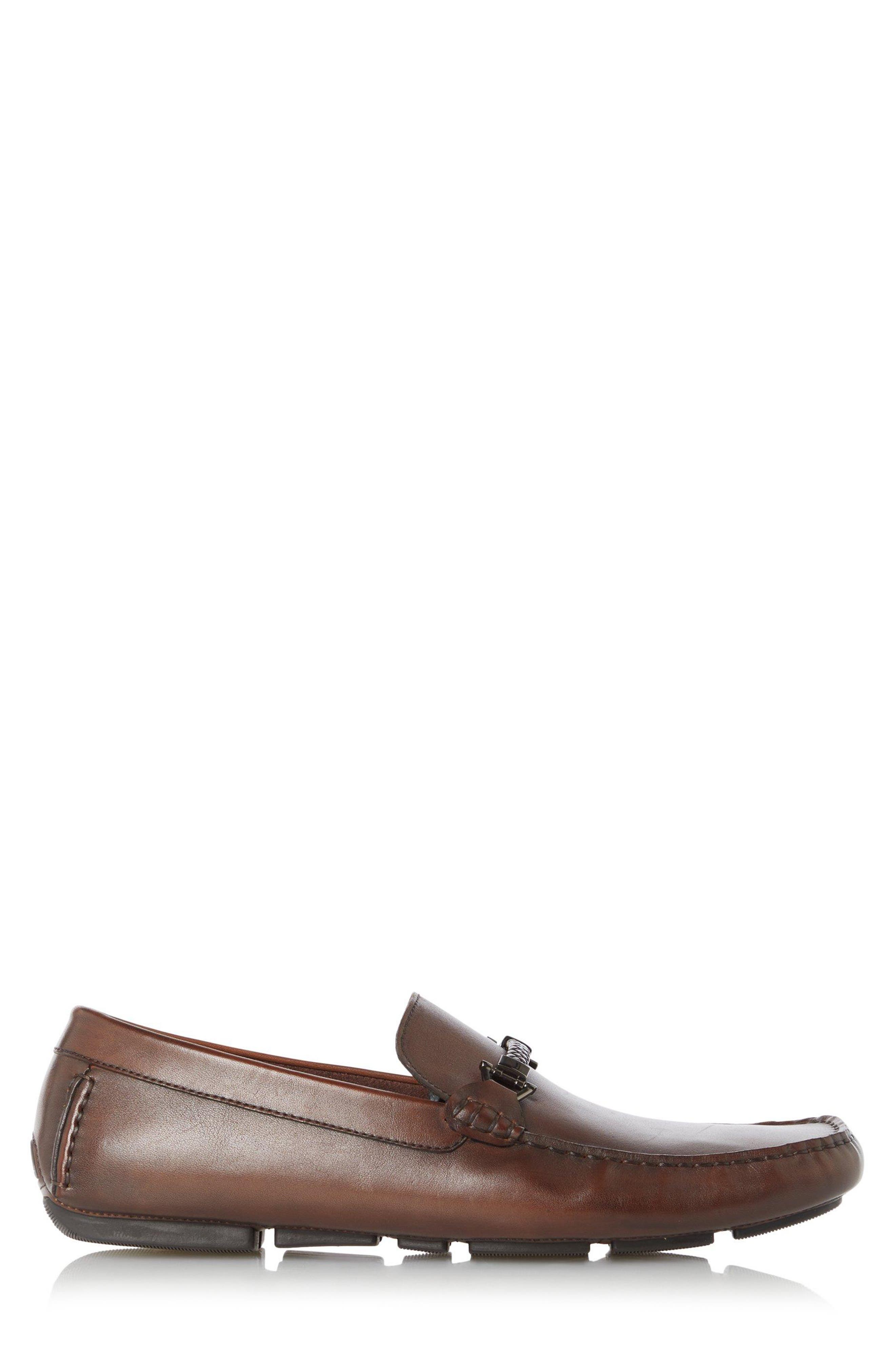 Dune London Beacons Braided Bit Driving Loafer, Alternate, color, Dark Brown