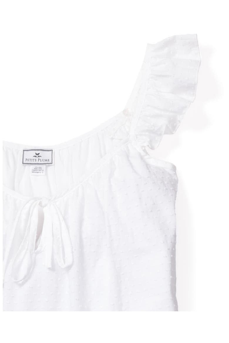 Swiss Dots Cotton Short Pajamas, Alternate, color, WHITE
