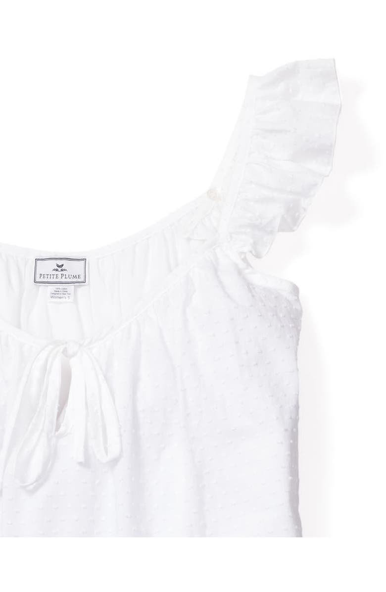 Petite Plume Swiss Dots Cotton Short Pajamas, Alternate, color, White