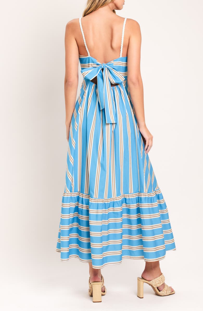 FLYING TOMATO Directional Stripe Cotton Midi Dress, Alternate, color, Light Blue