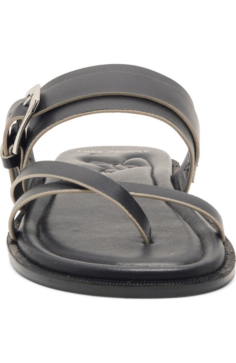 Free People Belted Cross Strap Slide Sandal, Alternate, color, Black Tide Leather
